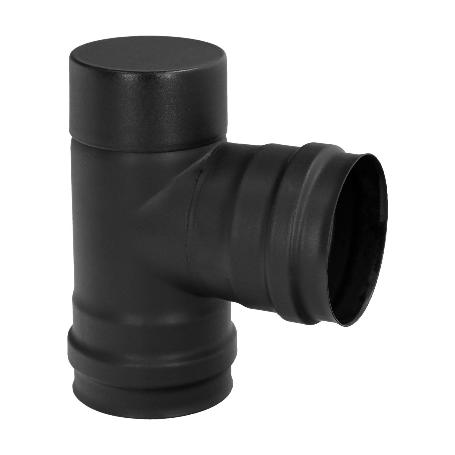 TE TAPA ESTUFA PELLET VITRIFICADO Ø80 MM  90°