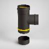 TE CON TAPA ESTUFA PELLET VITRIFICADO Ø80 MM  90°