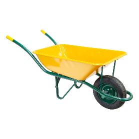 CARRETILLA OBRA AMARILLA METÁLICA DESMONTADA