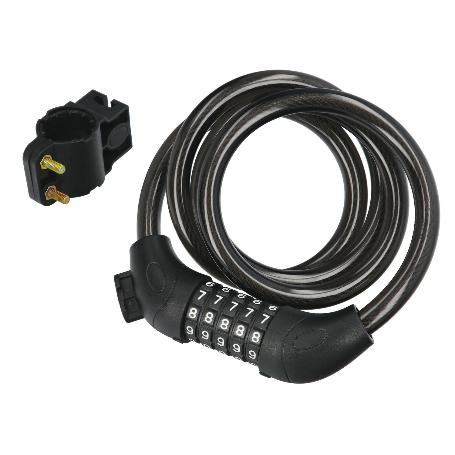 CABLE BICICLETA ESPIRAL CON COMBINACIÓN. 12 MM. X 120 CM.