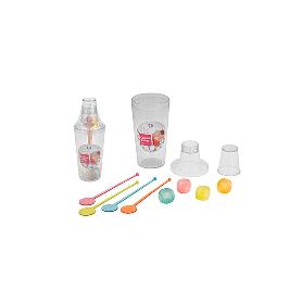 COCTELERA PLASTICO + ACCESORIOS 9 PIEZAS 23X8 CM