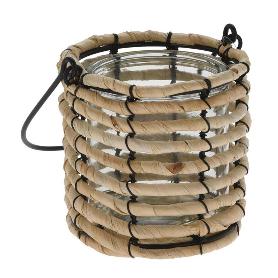 LINTERNA VELA VIDRIO FIBRA GRANDE 16X15 CM