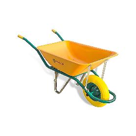 CARRETILLA OBRA AMARILLA 90L. RUEDA IMPINCHABLE