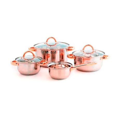 BATERIA INOXIDABLE VANITY 4 PIEZAS