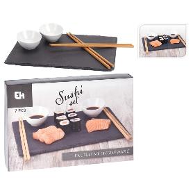 SUSHI PIZARRA + TAZONES + PALILLOS 7 PIEZAS
