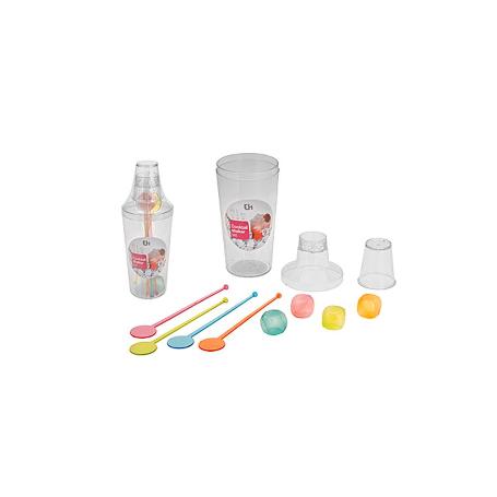 COCTELERA PLASTICO + ACCESORIOS 9 PIEZAS 23X8 CM