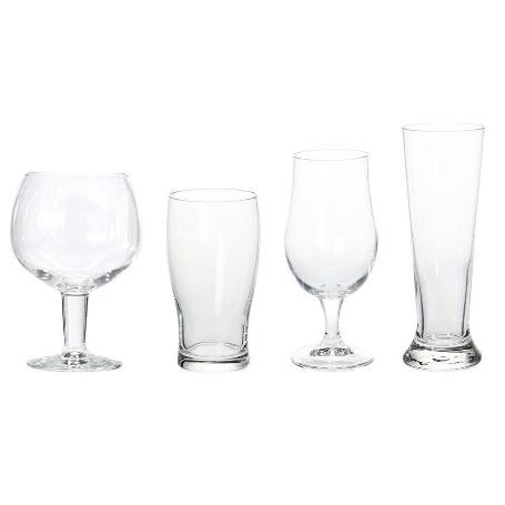 VASOS + COPAS CERVEZA VIDRIO 4 PIEZAS