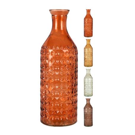 BOTELLA RELIEVE VIDRIO SURTIDA 30 CM