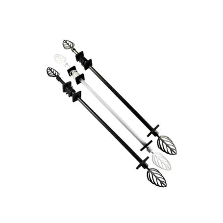 BARRA CORTINA METAL 70/120 CM NEGRA