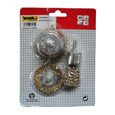 KIT 3 ESCOBILLAS ACERO D83570