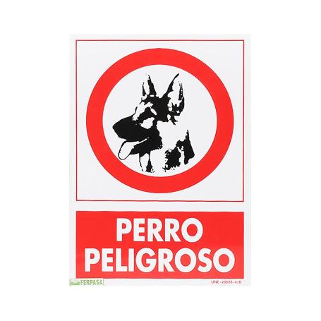 CARTEL 29,7X21 CM PERRO PELIGROSO 3030