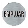 PLACA EMPUJAR ALUMINIO ADHESIVO REDONDO 75MM