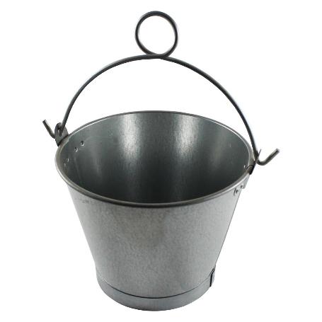 CUBO CHAPA GALVANIZADO ASA ANILLA 25 CM 6 L