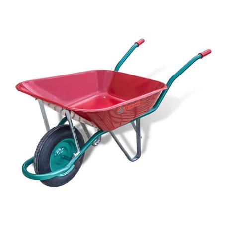 CARRETILLA OBRA ROJO 85 LT. RUEDA NEUMATICA
