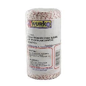 CUERDA LINEA NYLON BLANCO/ROJO 100MT