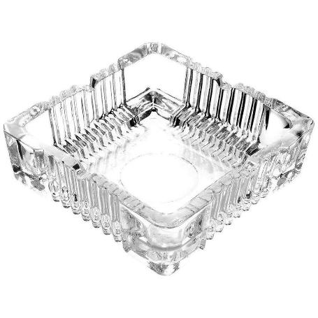 CENICERO VIDRIO TRANSPARENTE CUADRADO 10 CM