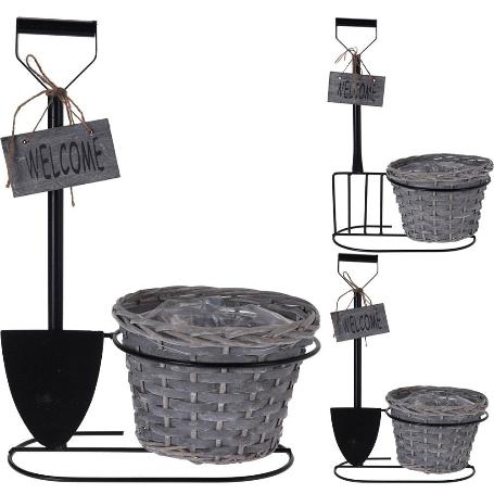 MACETERO METAL NIMBRE PALA/HORCA 22X46CM