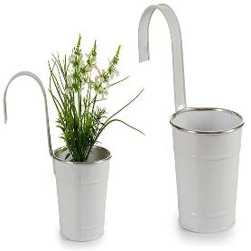 MACETA COLGAR BLANCA 13,3X24X27 CM