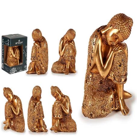 BUDA SENTADO DORADO 16,5 CM SURTIDO