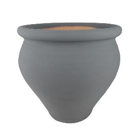 MACETA BARRO PEQUEÑA 25X25 GRIS