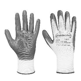 GUANTE NYLON BLANCO NITRILO GRIS T-8