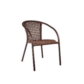 SILLON ALUMINIO RATAN MARRON 30B