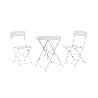 MESA 60 CM + 2 SILLAS PLEGABLES METAL BLANCO