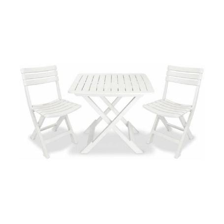 MESA 80X72X70 CM PLEGABLE + 2 SILLAS PLEG CAMPING