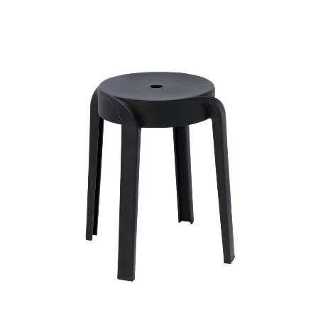 TABURETE RESINA 34X45 CM APILABLE NEGRO