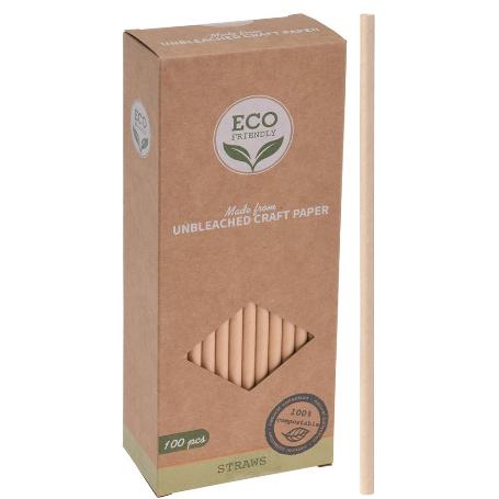 PAJITAS CARTON 195X6 MM 100 PIEZAS