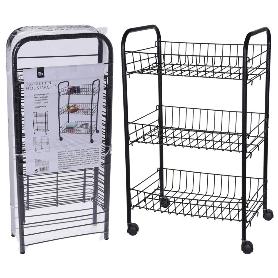 VERDULERO 3 PISOS METAL NEGRO