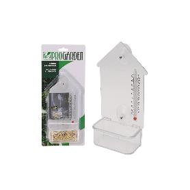 COMEDERO PAJAROS + TERMOMETRO 18X10 CM