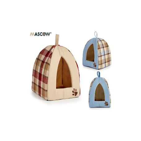 CAMA IGLU MASCOTAS CUADROS 33X33X45CM SURTIDO