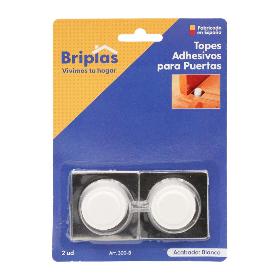 TOPE PUERTA BASE ACERO INOX ADH 2 UD BLANCO