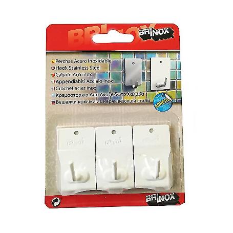 PERCHA MEDIANA ADHESIVA BLANCA