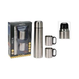 TERMO 1 LITRO + 2 MUG INOXIDABLES