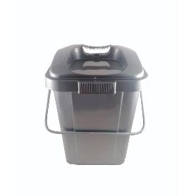 CUBO BASURA CON TAPA 30 LITROS GRIS