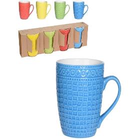 TAZAS MUG TEXTURAS 380ML 4 PIEZAS