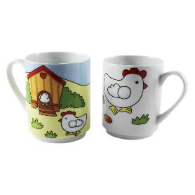 TAZAS MUGS POLLITO 9502 2 PIEZAS