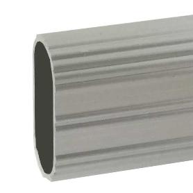 TUBO ALUMINIO ESTRIADO 3MT PLATA MATE 30X15X3X0.7
