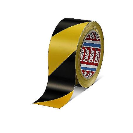 CINTA SEÑALIZACION ADHESIVA NEGRA/AMARILLA 50MM