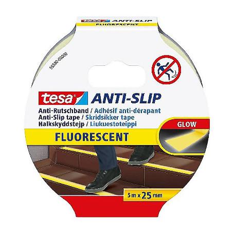 CINTA ANTIDESLIZANTE FLUOR 5MX25MM.