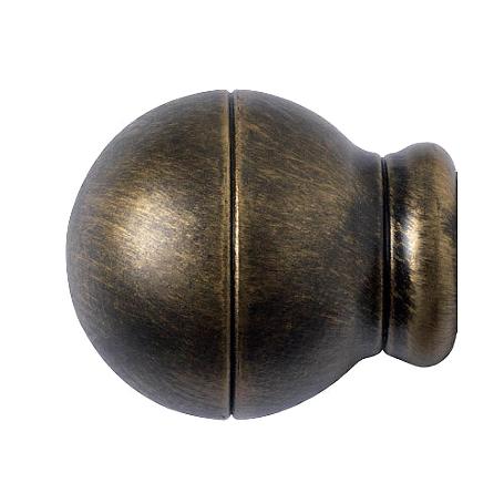 TERMINAL FORJA ESFERA RAYADA Ø 20 MM. NEGRO / ORO JUEGO 2 PIEZAS