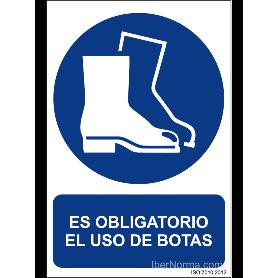 CARTEL 30*21 RD20005  OBLIG. USO BOTAS SEGURIDAD