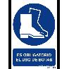CARTEL 30*21 RD20005  OBLIG. USO BOTAS SEGURIDAD