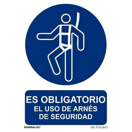 SEÑAL OBLIG EL USO DEL ARNES PVC 0,7MM 210X300MM