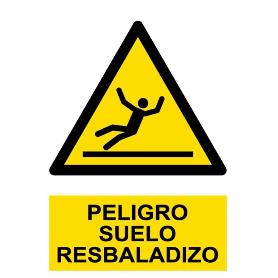 SEÑAL PELIGRO SUELO RESBALADIZO PVC 0,7 210*300