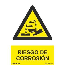 SEÑAL PELIGRO RIESGO DE CORROSION PVC RD30003
