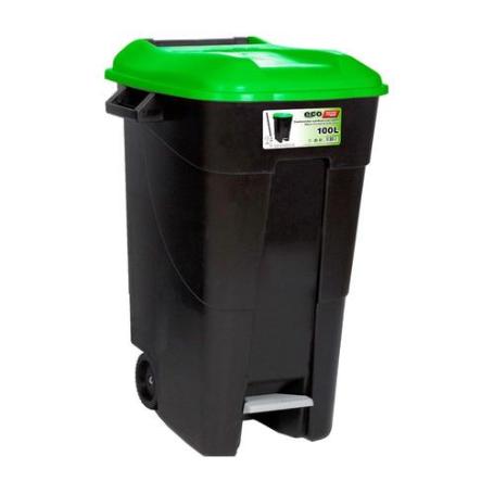 CONTENEDOR ECO TAYG 100 L C/PEDAL NG/VERDE 421037
