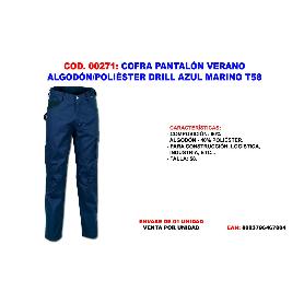 COFRA PANTALON VERANO ALGODON-POL. DRILL AZUL MAR. T58